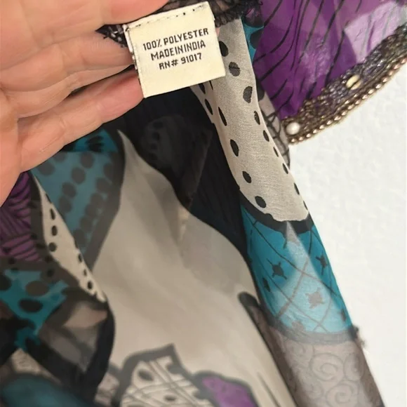 L’affaire sheet swimsuit cover tunic embellished M - Picture 7 of 10